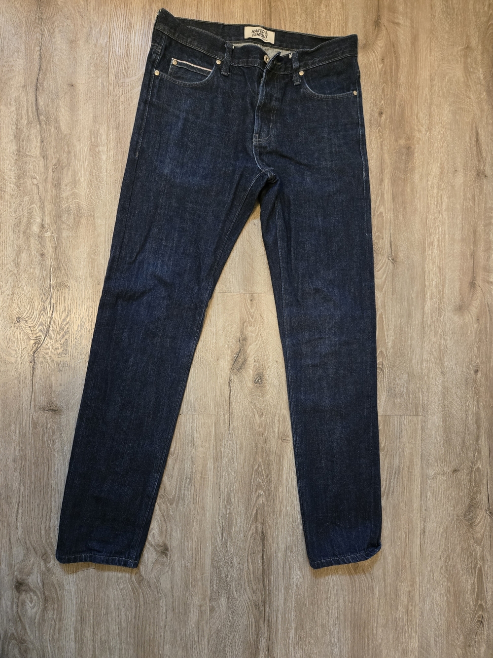 Naked & Famous Denim Slim Straight Dark Blue Jeans